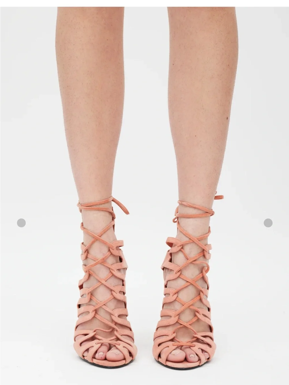 Hermes Impulsion Strappy Gladiator Pink Suede Sandals